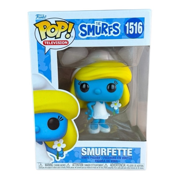 Funko Pop! The Smurfs Smurfette with Flower Vinyl Figure #1516 - Picture 3 of 9